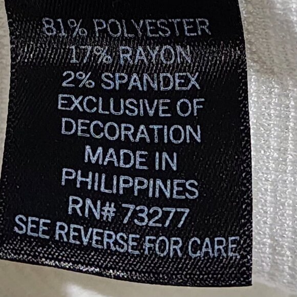 Simply Vera Vera Wang Womens White Ruched Sleeve Top Sweater Crewneck Size Large - Picture 3 of 9